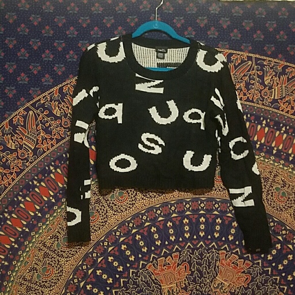 Black and White LETTER SWEATER - Picture 1 of 4